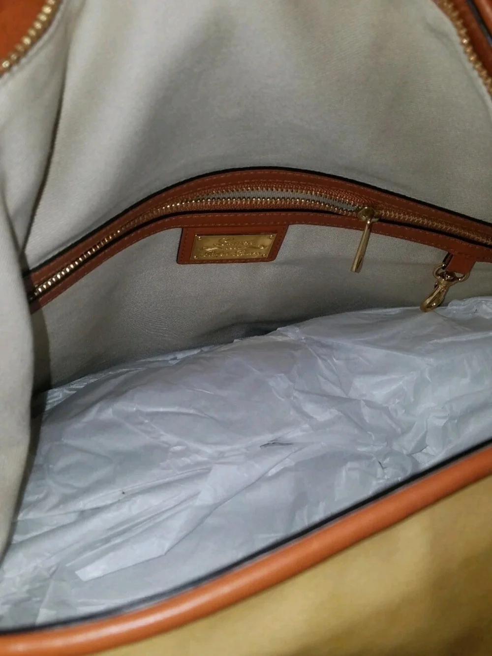 Lauren Ralph Lauren Two-Tone Tan & Camel Hobo Bag